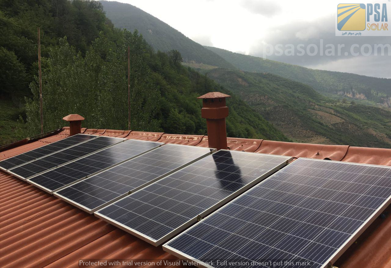 نیروگاه خورشیدی منفصل از شبکه برای تأمین برق ویلای شخصی به ظرفیّت 1/6 کیلووات در روستای زیارت
