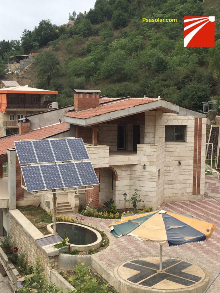 تأمین 2 کیلووات برق خورشیدی ساختمان ویلایی در روستای زیارت با استفاده از پنلهای خورشیدی شارپ پارس سولار البرز